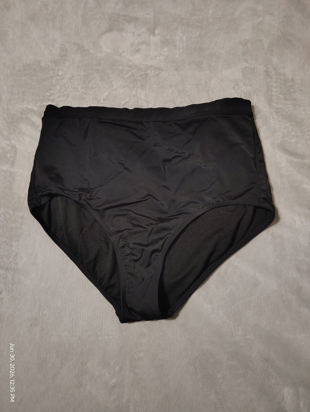Black High Waisted Swim Bottoms Size 16